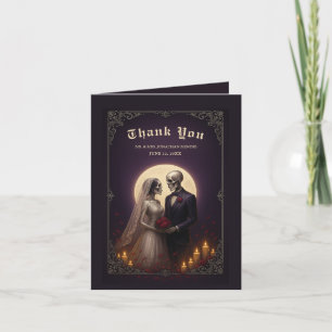 Gothic Skeleton Couple Elegant Wedding Thank You Card