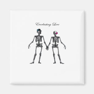 Gothic Skeleton Couple (Old Pink) Classic Magnet