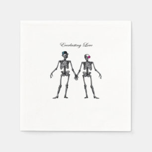 Gothic Skeleton Couple (Old Pink) Classic Napkin