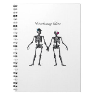 Gothic Skeleton Couple (Old Pink) Classic Notebook