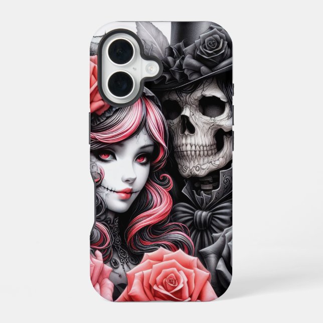 Gothic Skeleton Couple Phone Case (Back)