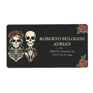 Gothic skeleton couple wedding