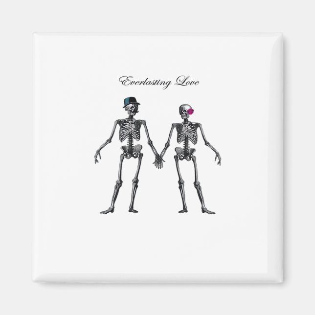 Gothic Skeleton Couple (White) Classic Magnet (Front)