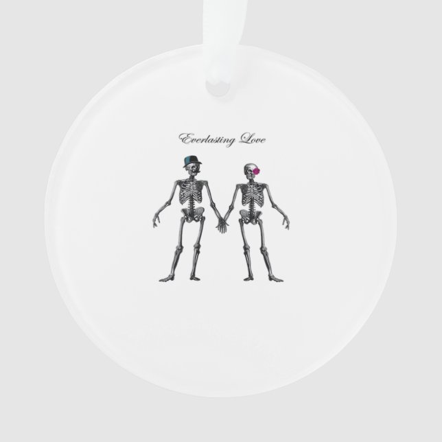 Gothic Skeleton Couple (White) Classic Ornament (Front)