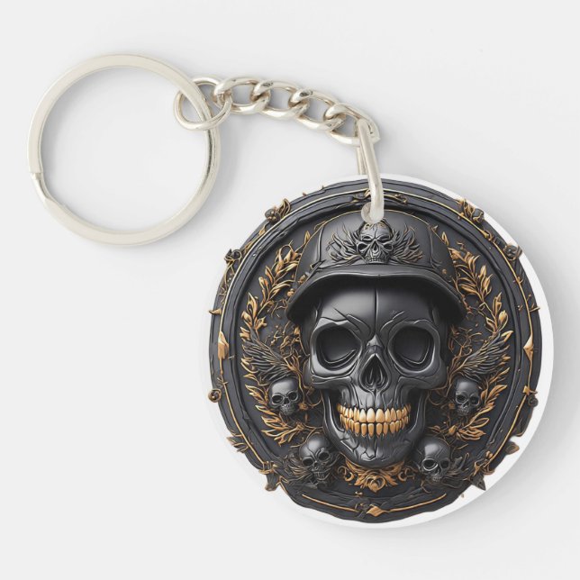 Gothic Skeleton for Bikers & Edgy Style Lovers Key Ring (Front)