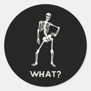 Gothic Skeleton For Teen Girls Boys Halloween Funn Classic Round Sticker