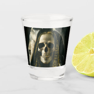 Gothic Skeleton Ghost Shot Glass