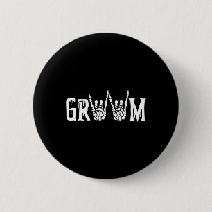 Gothic Skeleton Groom Wedding Just Married Spooky 6 Cm Round Badge