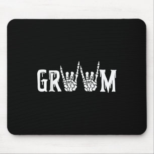 Gothic Skeleton Groom Wedding Just Married Spooky Mouse Pad