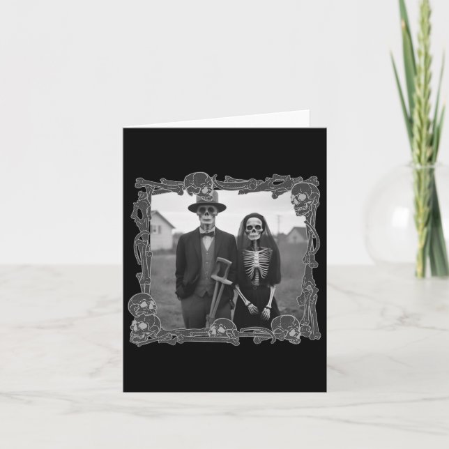 Gothic Skeleton Halloween Costume  Card (Front)