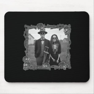 Gothic Skeleton Halloween Costume Mouse Pad