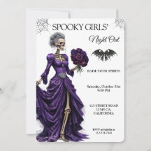 Gothic Skeleton Halloween Girls Night Out Purple R