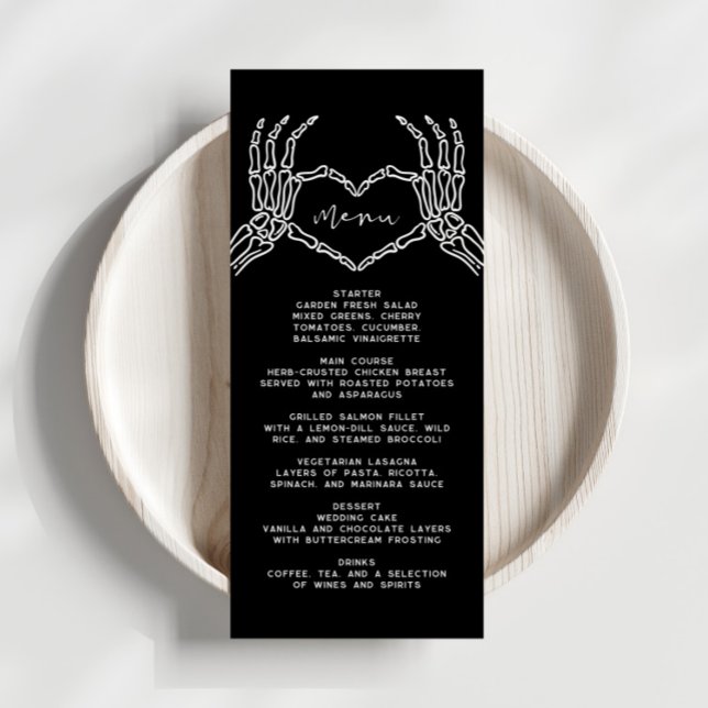 Gothic Skeleton Hands Halloween Wedding Menu (Creator Uploaded)