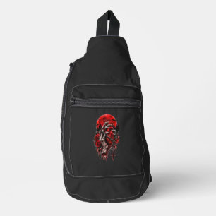 Gothic Skeleton Hands Red Roses Halloween Horror D Sling Bag