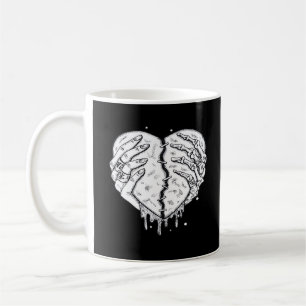 Gothic Skeleton Heart Hands Retro Aesthetic Coffee Mug
