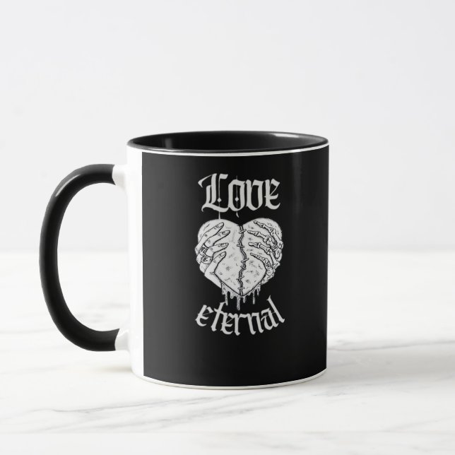 Gothic Skeleton Heart Valentine Classic Design Mug (Left)