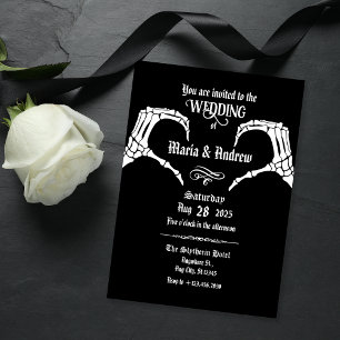 Gothic skeleton heart wedding  invitation