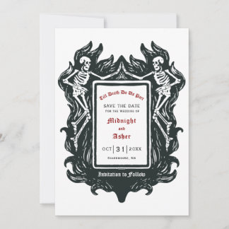 Gothic Skeleton Love Till Death Do Us Part  Save T The Date