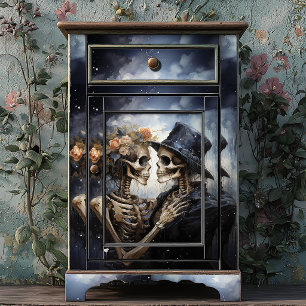 Gothic Skeleton Lovers Eternal Embrace Decoupage Tissue Paper