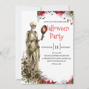 Gothic Skeleton Man Halloween Party Invitation