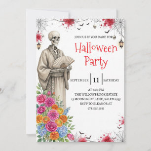 Gothic Skeleton Man Halloween Party Invitation
