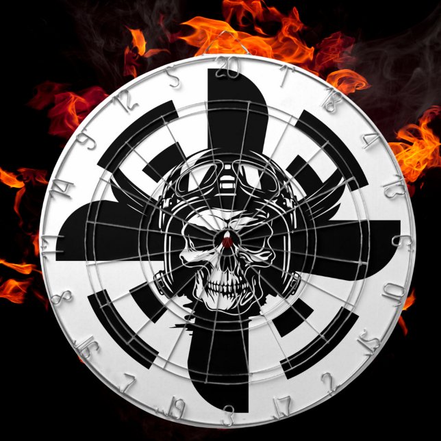 Gothic Skeleton Pilot Aeroplane Propeller Game Dartboard (Creator Uploaded)
