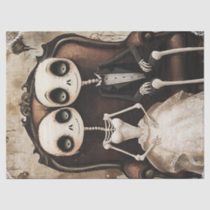 Gothic Skeleton Wedding Halloween Decoup Tissue Paper