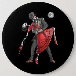 Gothic Skeletons Dancing 6 Cm Round Badge