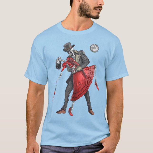 Gothic Skeletons Dancing T-Shirt (Front)