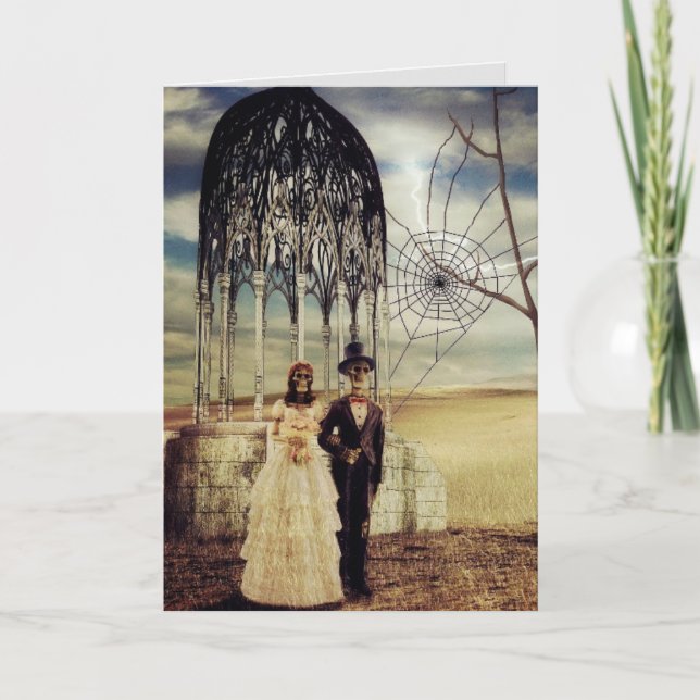 GOTHIC SKELETONS WEDDING CONGRATULATIONS CARD (Front)