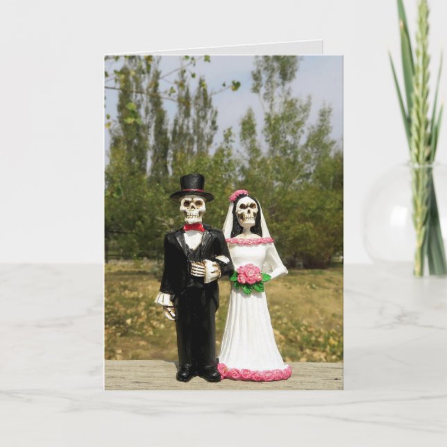 GOTHIC SKELETONS WEDDING CONGRATULATIONS CARD (Front)