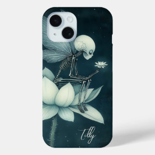 Gothic Skelton Fairy & Lotus Flower Custom iPhone 15 Case