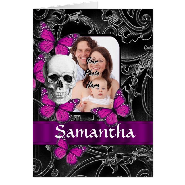 Gothic skull and butterflies (Front)