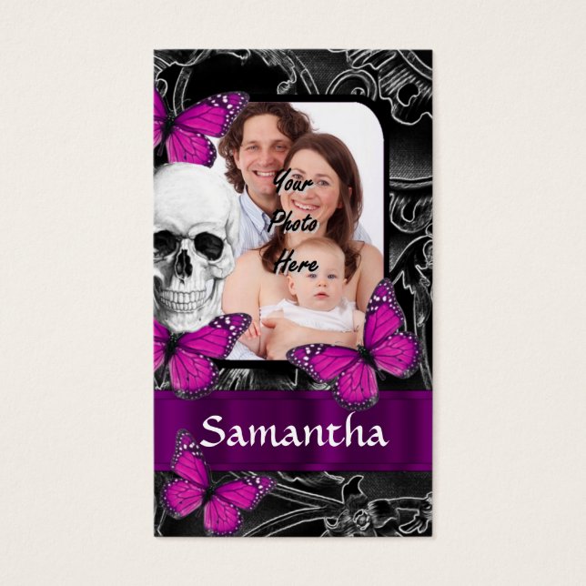 Gothic skull and butterflies (Front)