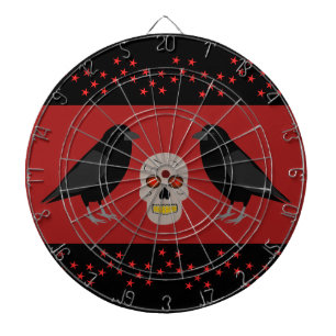 Gothic Skull and Guardian Ravens Halloween Dartboard