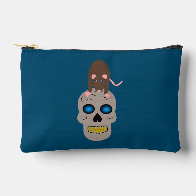 Gothic Skull and Rat Halloween Accessory Pouch (Front)