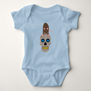 Gothic Skull and Rat Halloween Baby Bodysuit