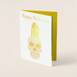 Gothic Skull and Rat Halloween Custom Foil Card