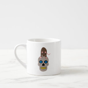 Gothic Skull and Rat Halloween Espresso Cup
