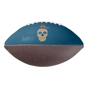 Gothic Skull and Rat Halloween Football