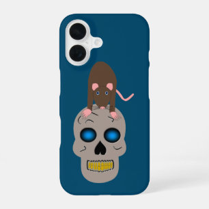 Gothic Skull and Rat Halloween iPhone 16 Case