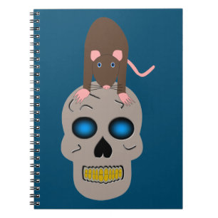Gothic Skull and Rat Halloween Notebook