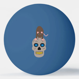 Gothic Skull and Rat Halloween Ping Pong Ball