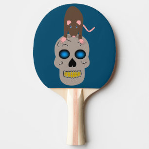 Gothic Skull and Rat Halloween Ping Pong Paddle