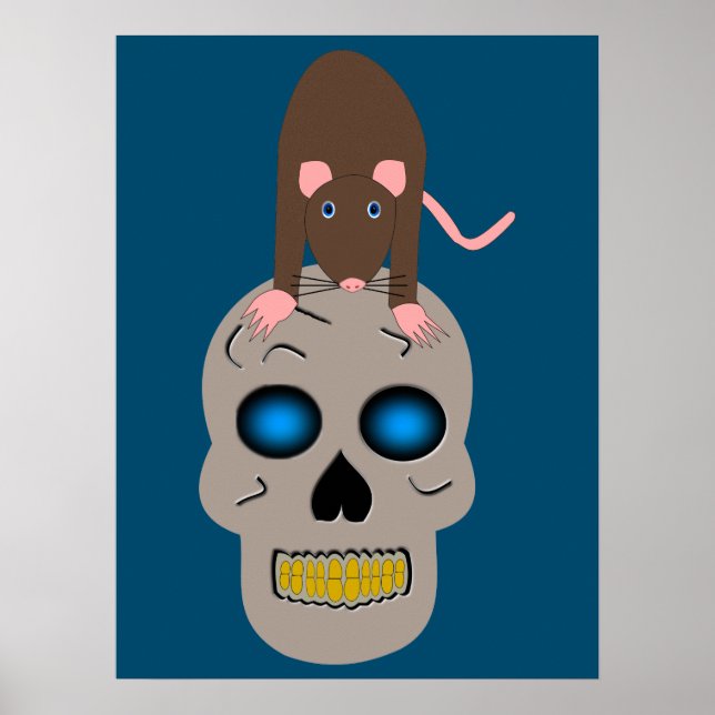 Gothic Skull and Rat Halloween Poster (Front)