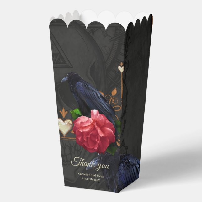 Gothic Skull and Raven.  Favour Box (Front)