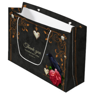 Gothic Skull and Raven. Large Gift Bag