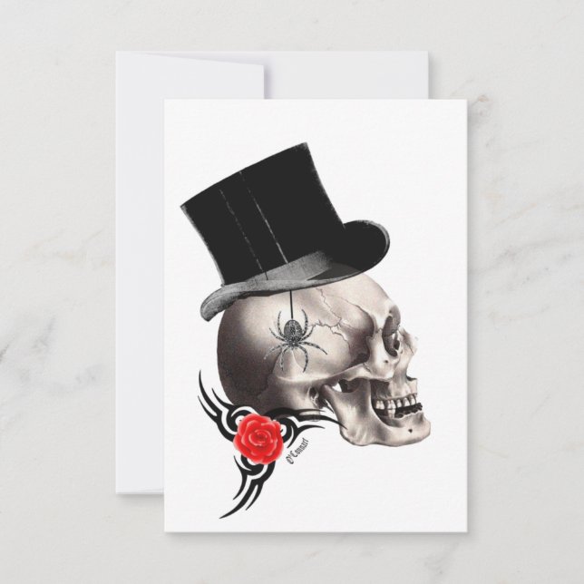 Gothic skull and rose tattoo style (Front)