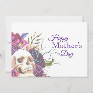 Gothic Skull and Roses Mother's Day Card