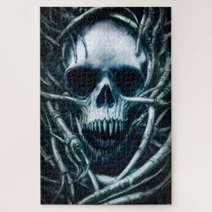 Gothic Skull Art: Creepy Death Metal Sigil Jigsaw Puzzle